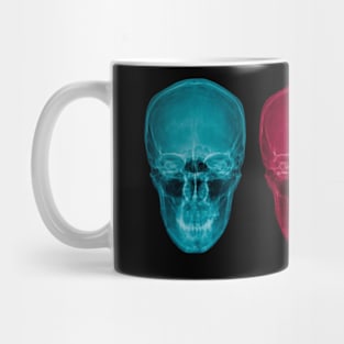 Three skulls , coloured X-ray skulls. Mug